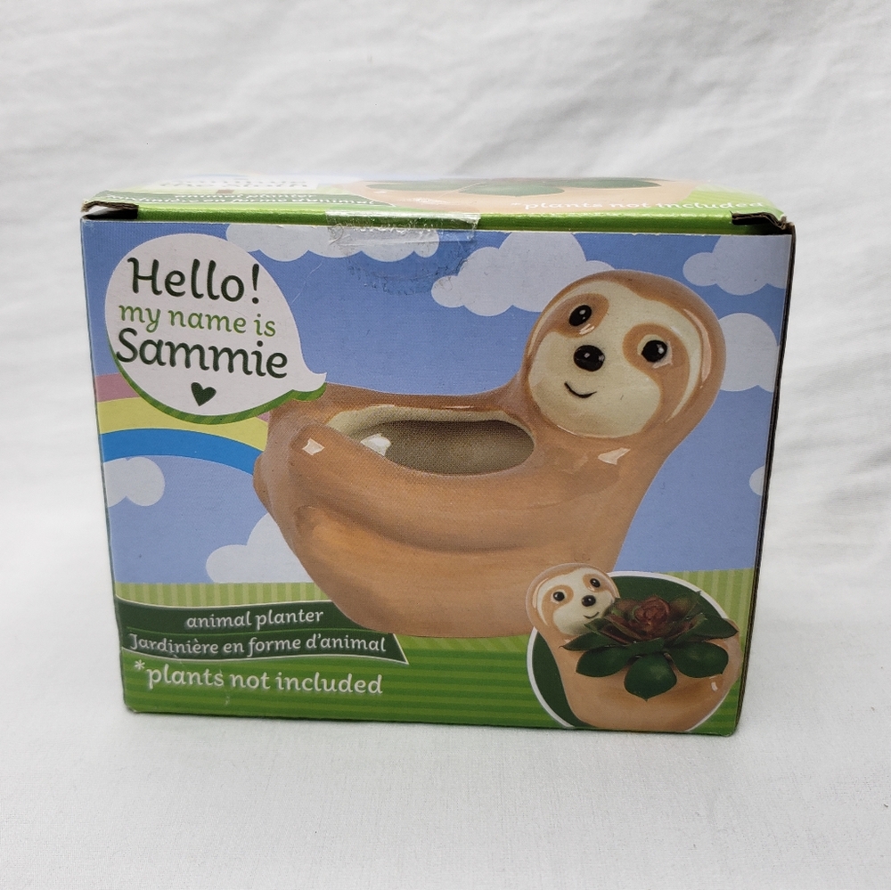 Sammie Sloth Mini Animal Planter
